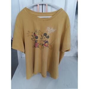 $Disney vintage color yellow. Mickey and Minnie. Original style art